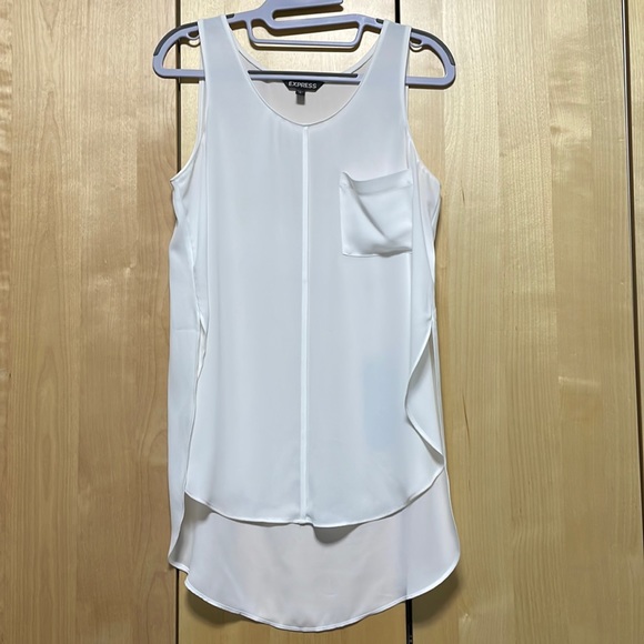 Express White Sleeveless Top with Pocket - Picture 1 of 8